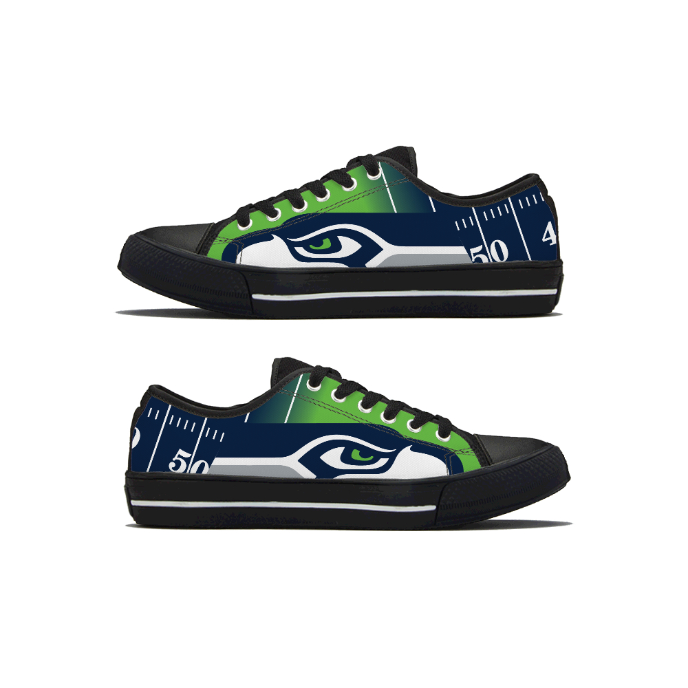 Women's Seattle Seahawks Low Top Canvas Sneakers 001
